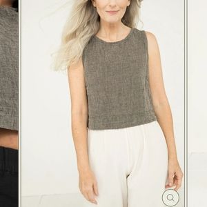 Elizabeth Suzann Petra crop in 100% linen gauze